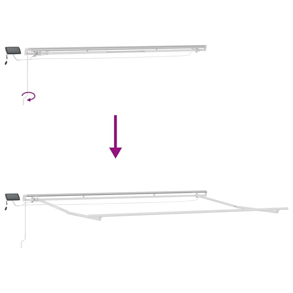 Markise mit LED-Beleuchtung Manuell Anthrazit & Weiß 450x300 cm