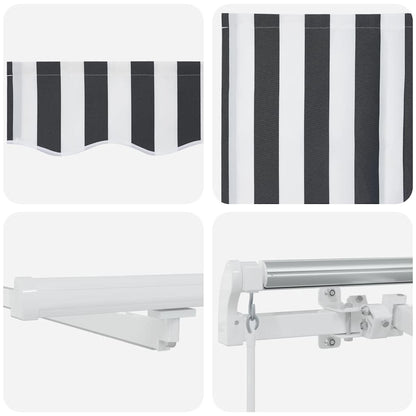 Markise mit LED-Beleuchtung Manuell Anthrazit & Weiß 450x300 cm