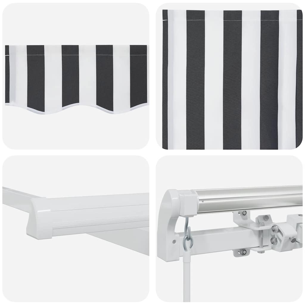 Markise Manuell Anthrazit & Weiß 450x300 cm