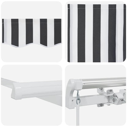 Markise Manuell Anthrazit & Weiß 450x300 cm