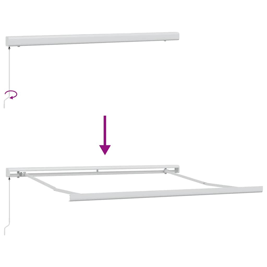 Markise Einziehbar Anthrazit und Weiß 3x2,5 m Stoff & Aluminium