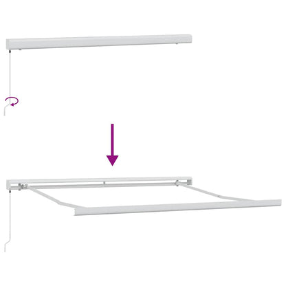 Markise Einziehbar Anthrazit und Weiß 3x2,5 m Stoff & Aluminium