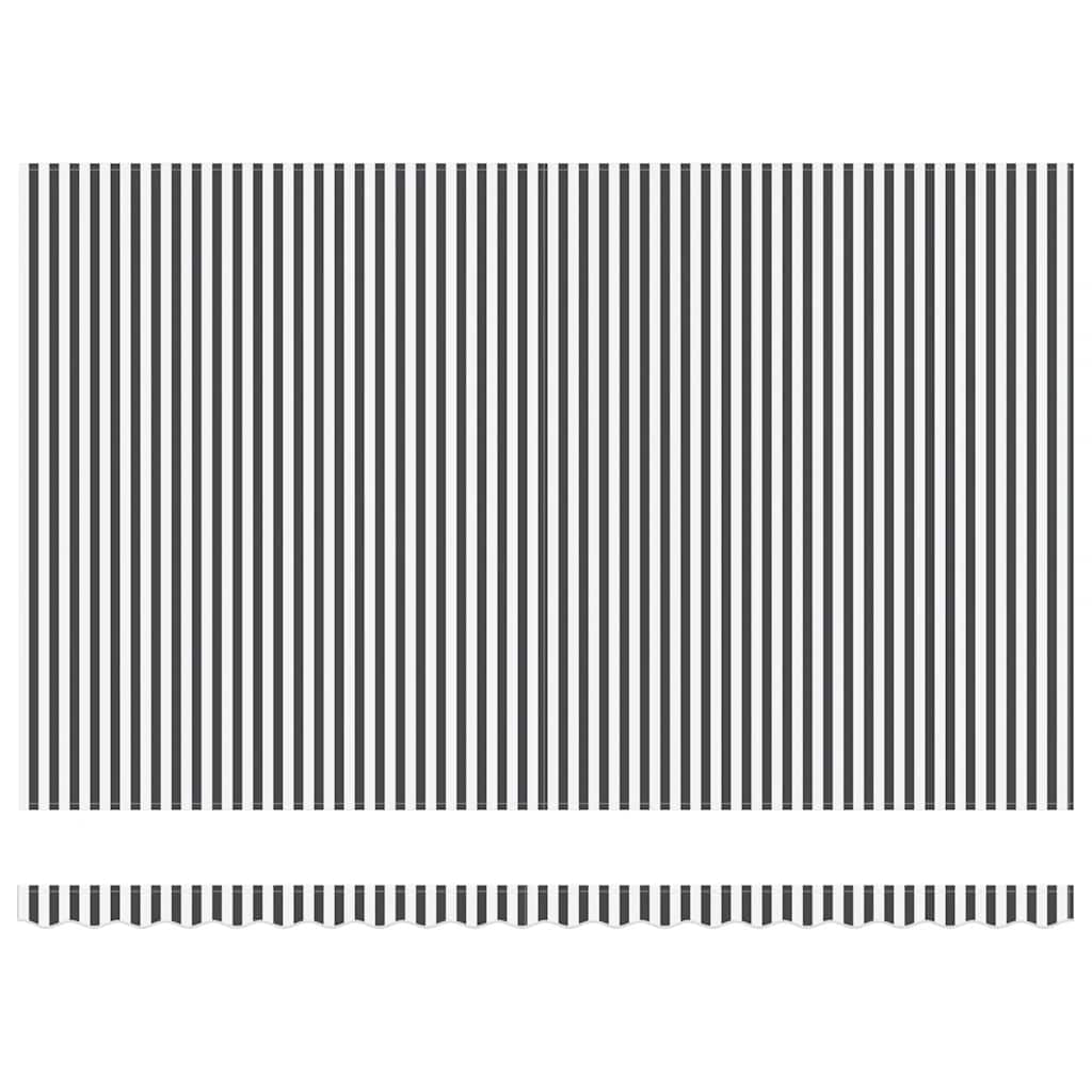 Markise Einziehbar Anthrazit und Weiß 5x3 m Stoff und Aluminium