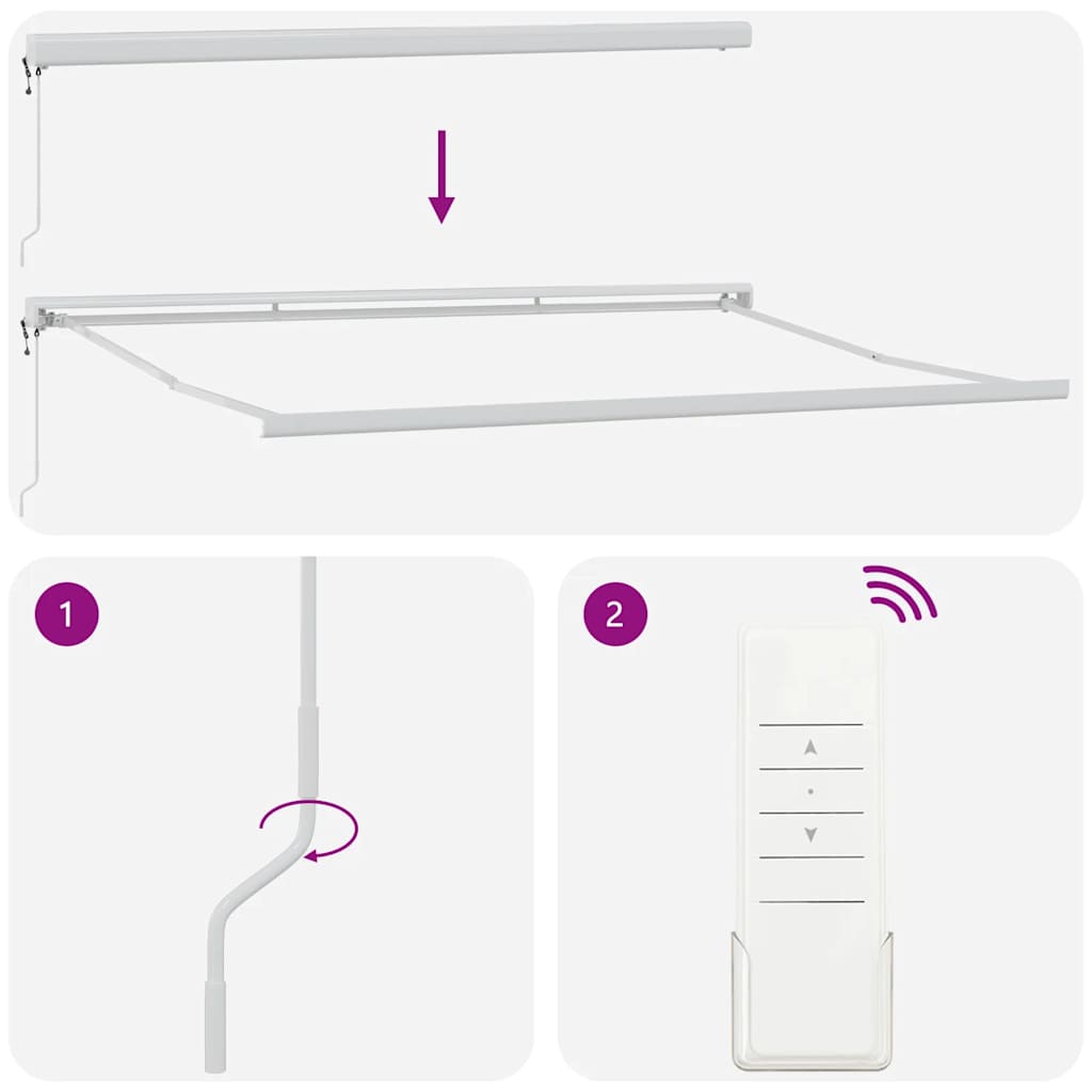 Markise Einziehbar Anthrazit und Weiß 4,5x3 m Stoff & Aluminium