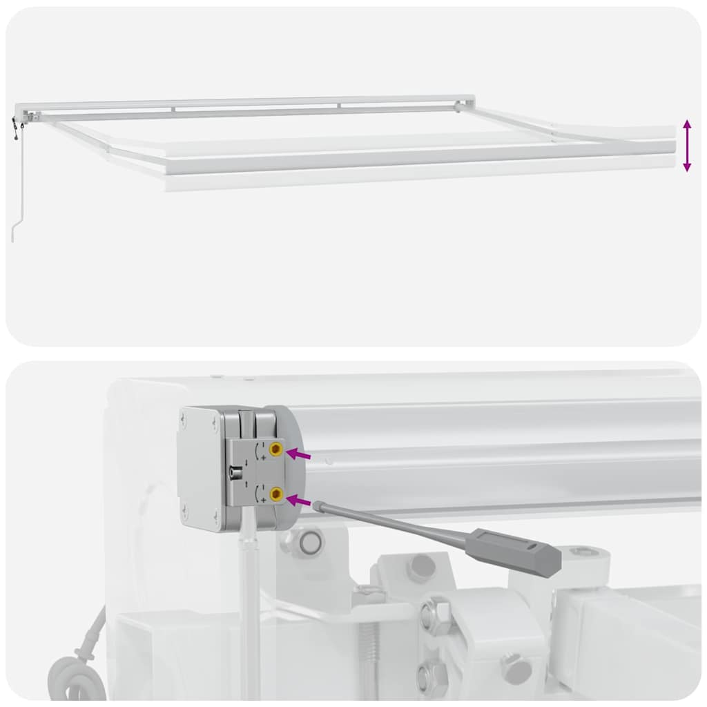 Markise Einziehbar Anthrazit und Weiß 4,5x3 m Stoff & Aluminium