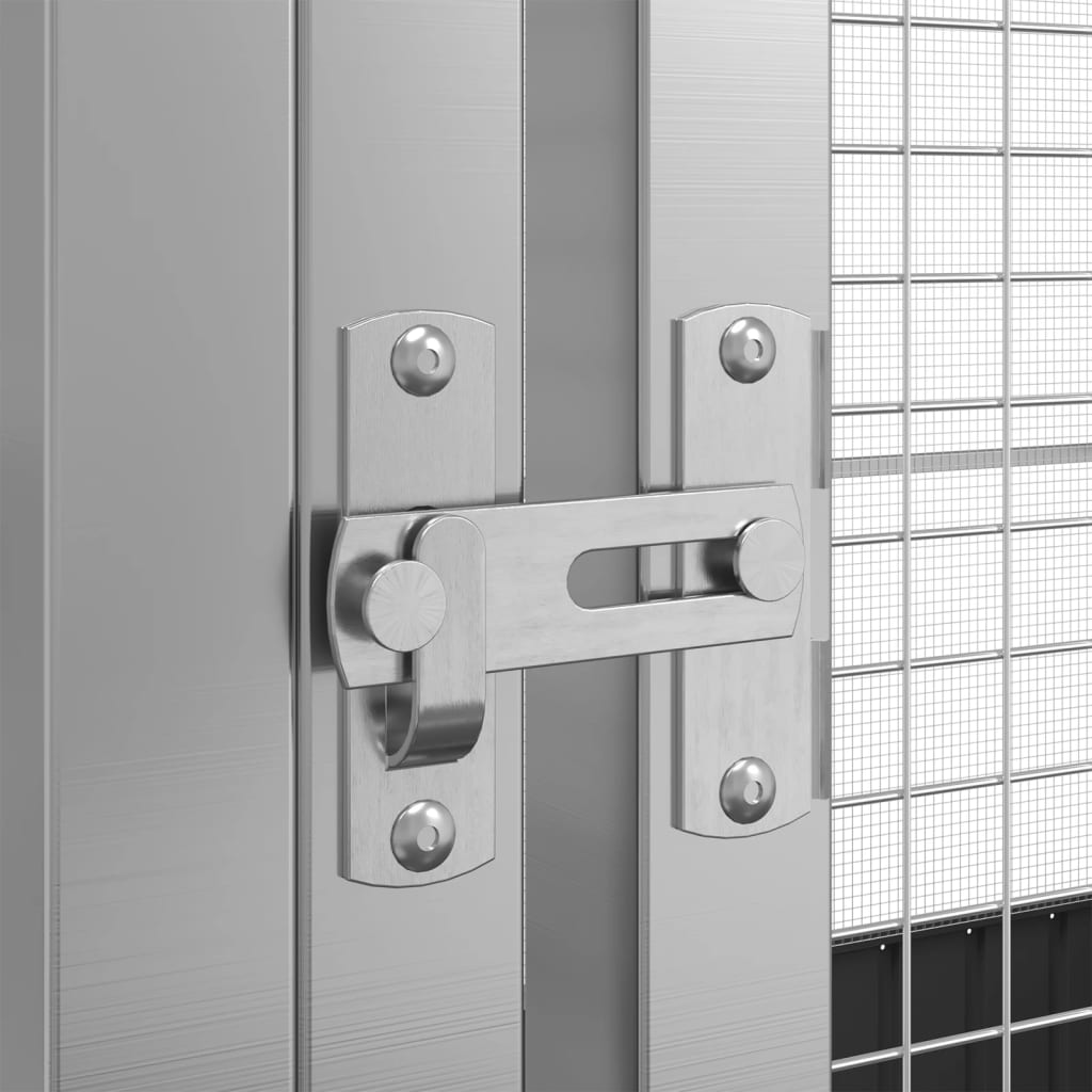 Voliere mit Erweiterung Silbern 834,5x107x212 cm Stahl