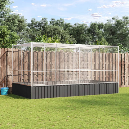 Voliere mit Erweiterung Silber 418 x 207 x 212 cm Stahl