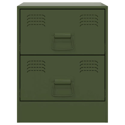 Nachttische 2 Stk. Grün 34,5x39x44 cm Stahl