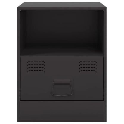 Nachttisch Schwarz 34,5x39x44 cm Stahl