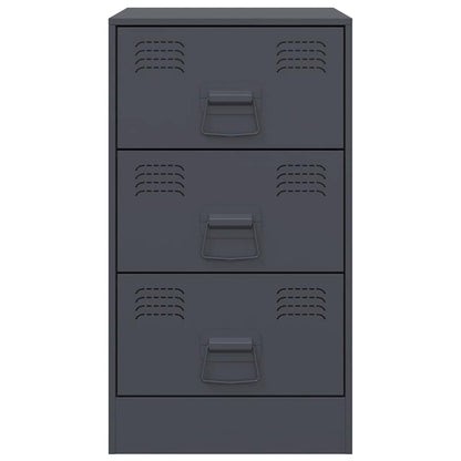 Nachttische 2 Stk. Anthrazit 34,5x39x62 cm Stahl