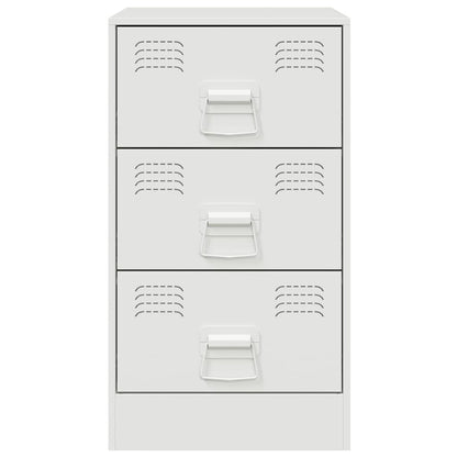 Nachttisch Weiß 34,5x39x62 cm Stahl