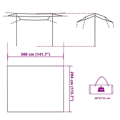 Tarp Blau 360x294 cm Wasserdicht
