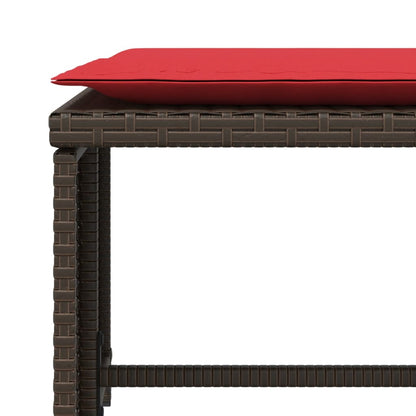 Gartenstuhl mit Fußhocker Braun Poly Rattan