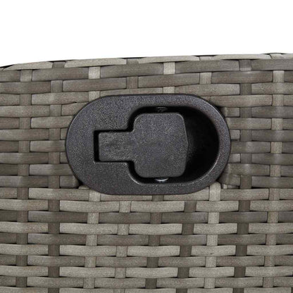 Gartenbank Verstellbar mit Kissen Grau Poly Rattan