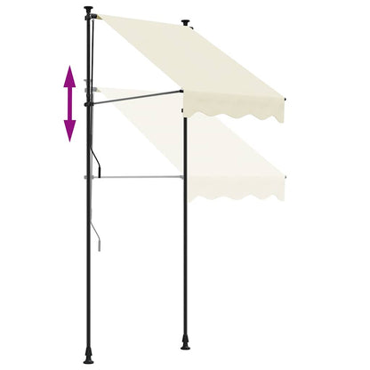 Markise Einziehbar Creme 150x150 cm Stoff und Stahl