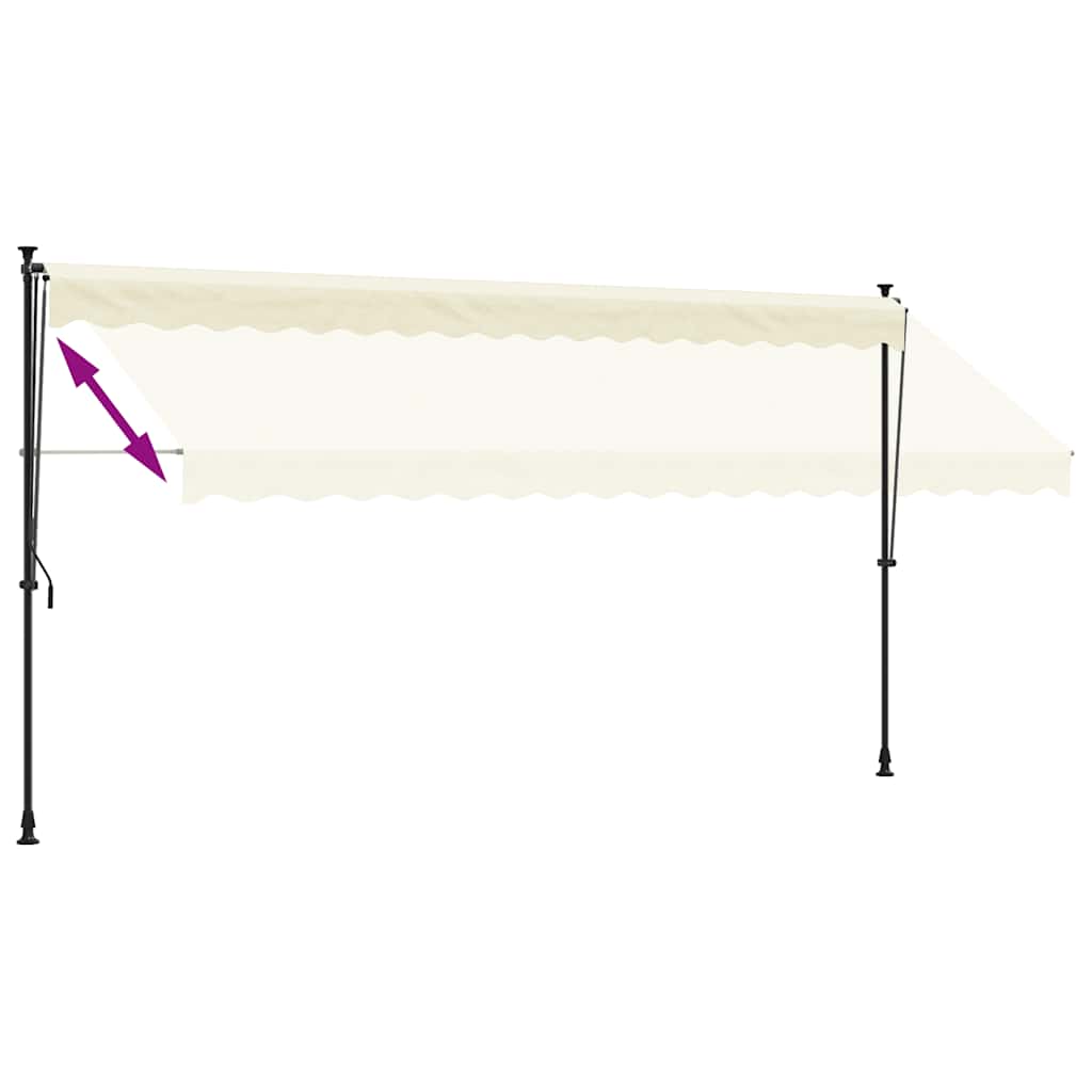 Markise Einziehbar Creme 400x150 cm Stoff und Stahl