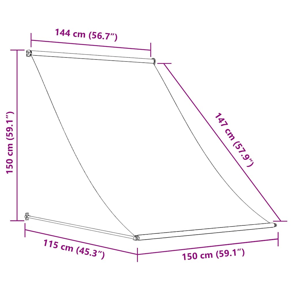 Markise Einziehbar Creme 150x150 cm Stoff und Stahl