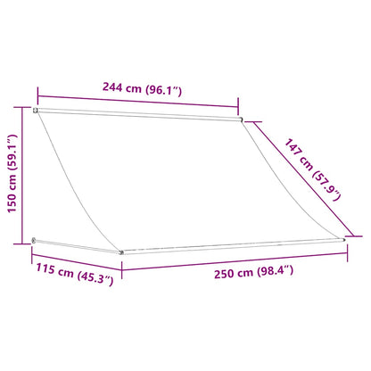 Markise Einziehbar Creme 250x150 cm Stoff und Stahl