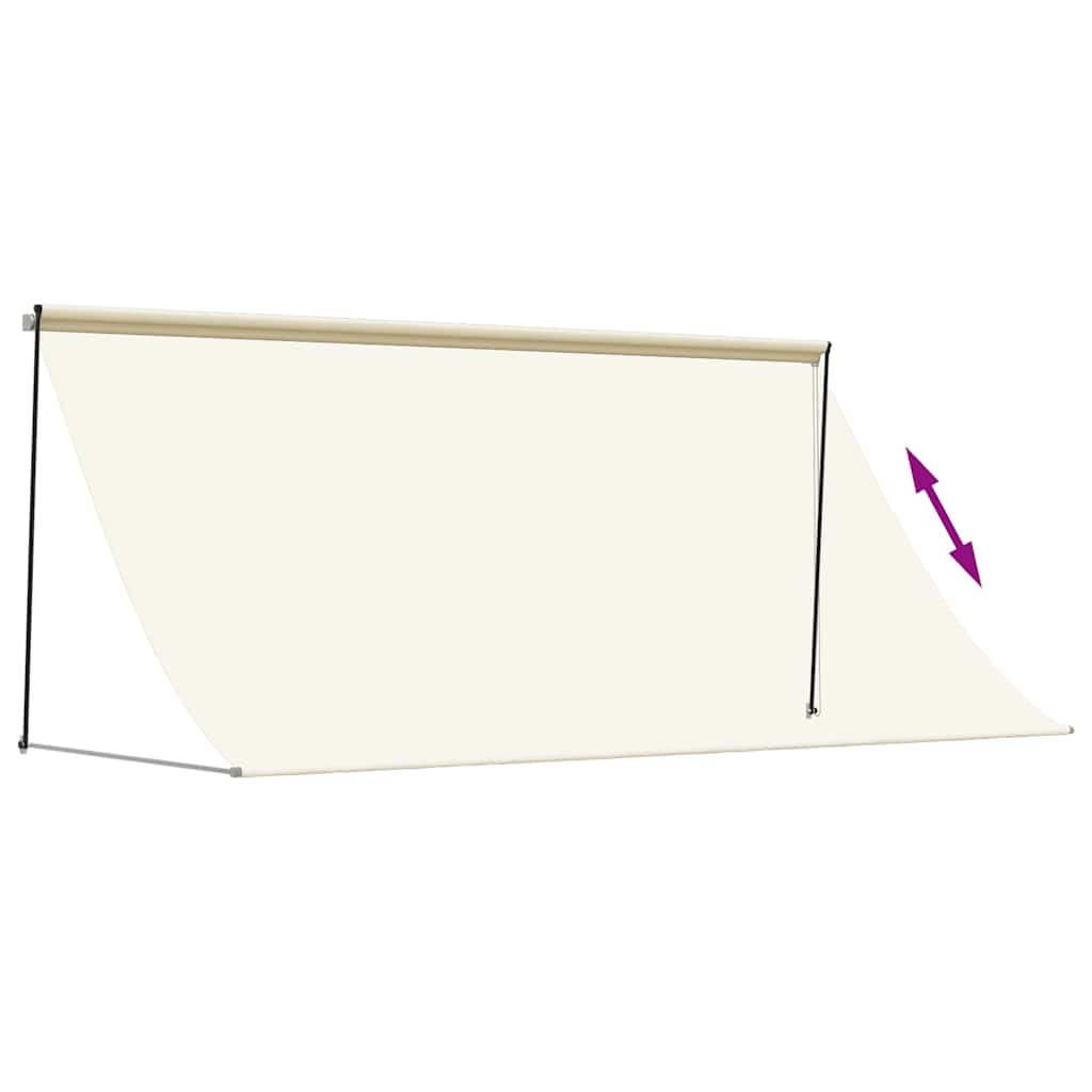 Markise Einziehbar Creme 300x150 cm Stoff und Stahl