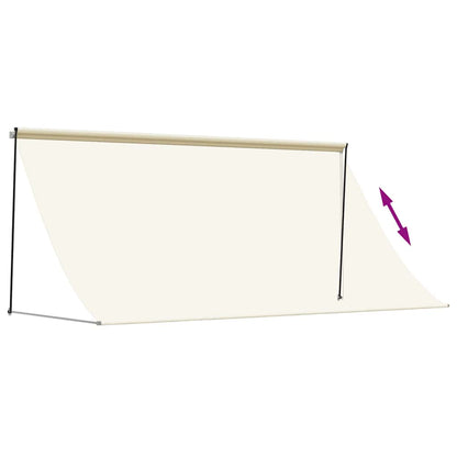 Markise Einziehbar Creme 300x150 cm Stoff und Stahl