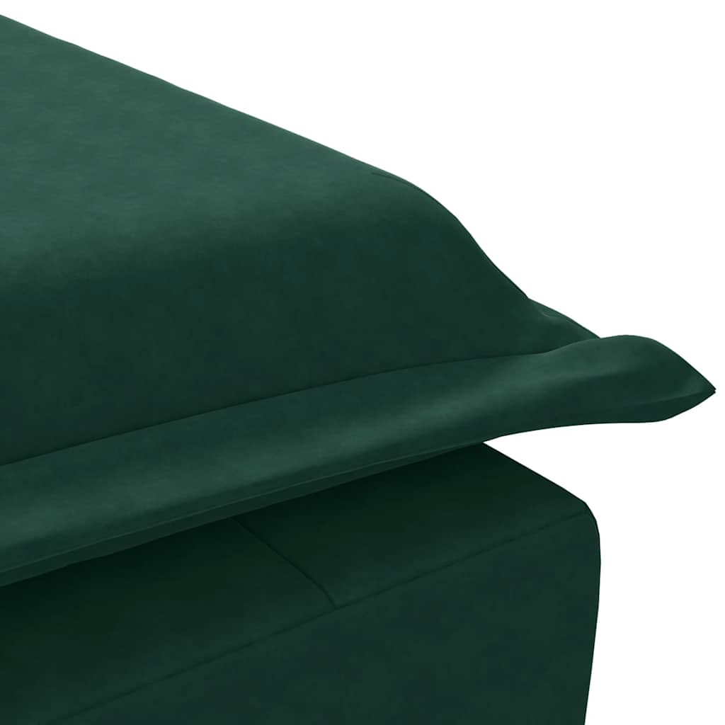 Massage-Chaiselongue mit Nackenrolle Dunkelgrün Samt