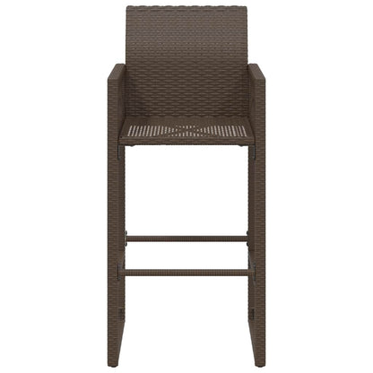 Garten-Barhocker 2 Stk. Braun Poly Rattan