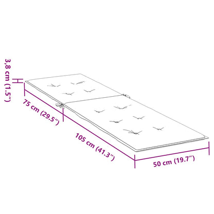 Liegestuhl-Auflage Melange Hellgrau (75+105) x 50 x 4 cm Stoff
