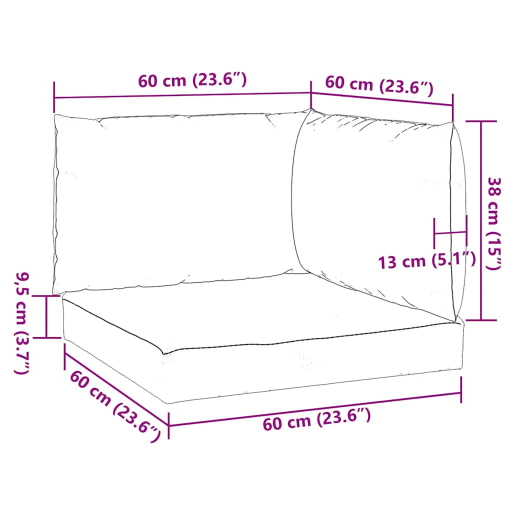Palettenkissen 3-tlg. Melange Beige Stoff