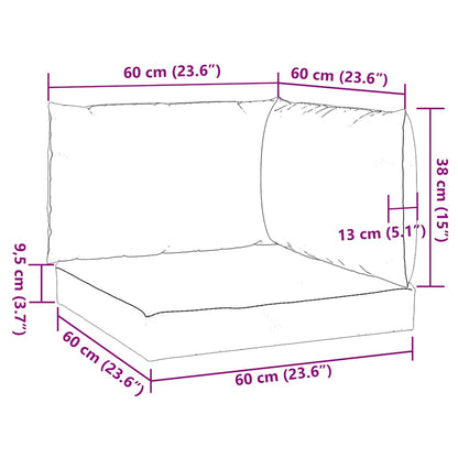Palettenkissen 3-tlg. Melange Beige Stoff