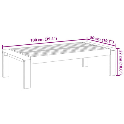 Gartentisch 100x50x27 cm Massivholz Akazie