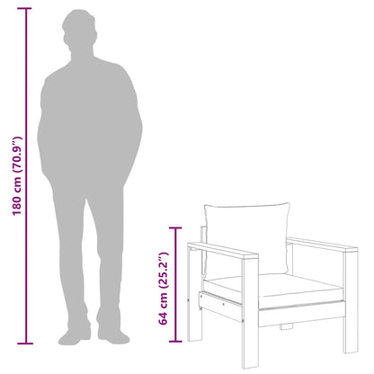 Gartensessel mit Kissen Massivholz Akazie