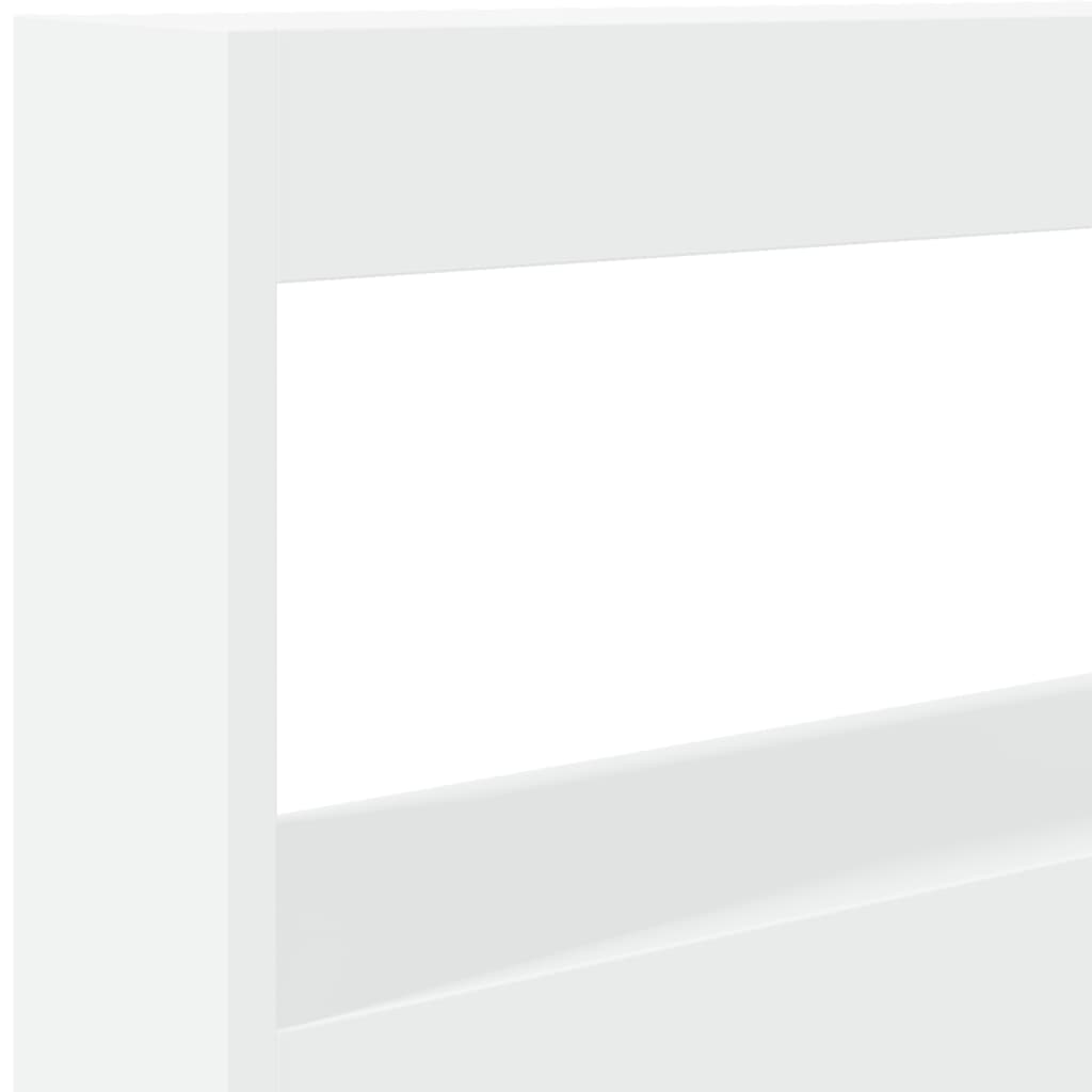 LED-Kopfteil mit Ablagen Weiß 100x17x102 cm