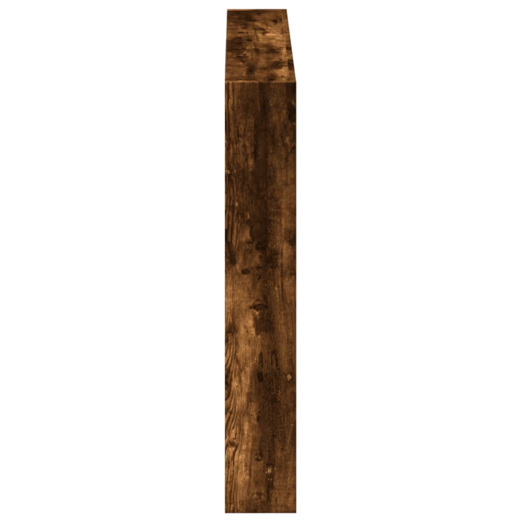 LED-Kopfteil mit Ablagen Räuchereiche 120x17x102 cm