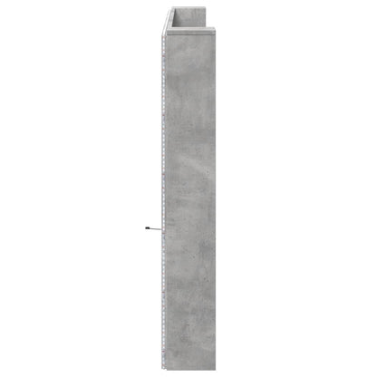 LED-Kopfteil mit Ablage Betongrau 220x16,5x103,5 cm