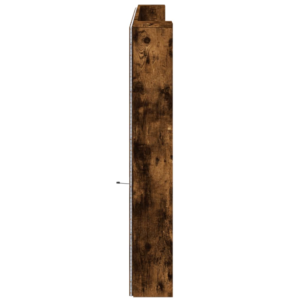 LED-Kopfteil mit Ablage Räuchereiche 220x16,5x103,5 cm