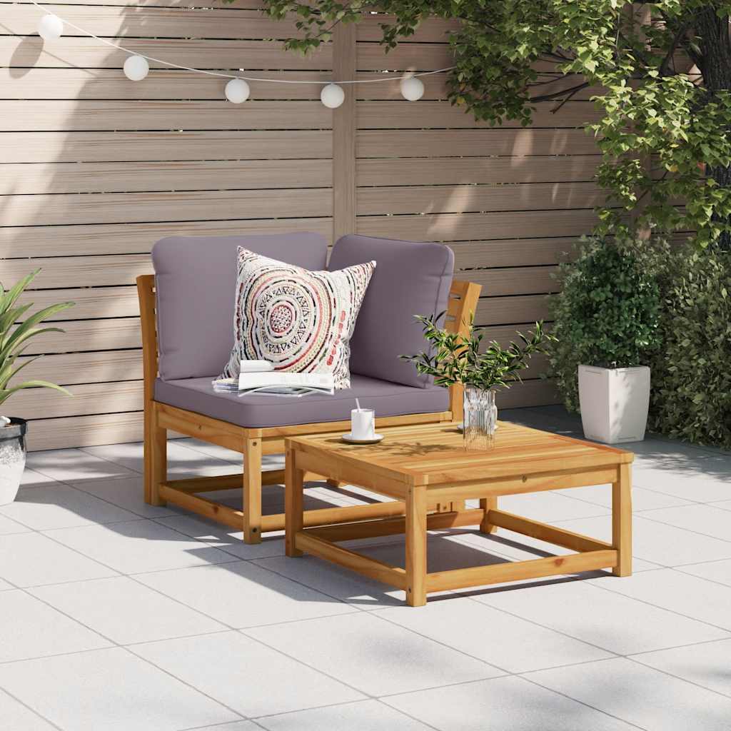 Garten-Ecksofa mit Kissen 73x73x65 cm Massivholz Akazie