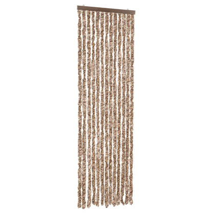 Fliegenvorhang Beige und Dunkelbraun 56x185 cm Chenille