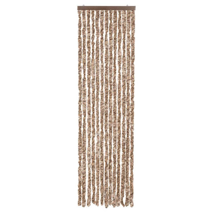 Fliegenvorhang Beige und Dunkelbraun 56x185 cm Chenille