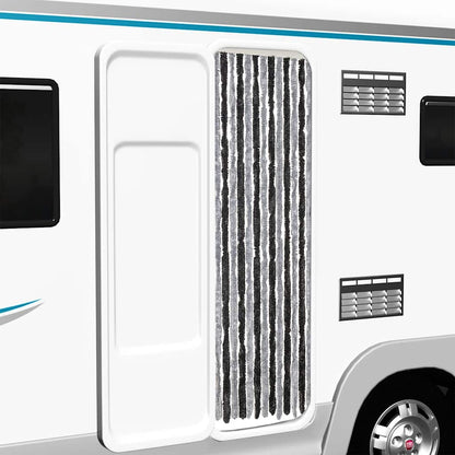 Fliegenvorhang Grau und Schwarz 56x200 cm Chenille