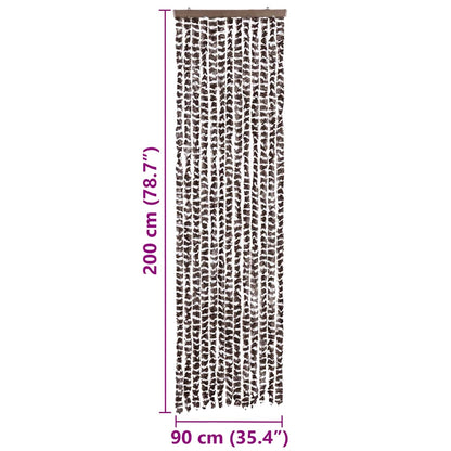 Fliegenvorhang Beige und Braun 56x200 cm Chenille