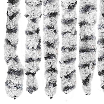 Fliegenvorhang Hellgrau und Dunkelgrau 56x200 cm Chenille