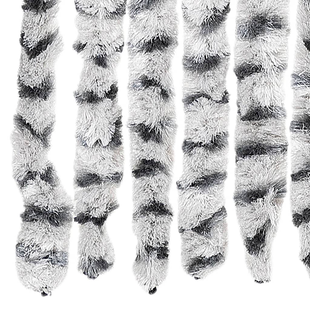Fliegenvorhang Hellgrau und Dunkelgrau 100x200 cm Chenille