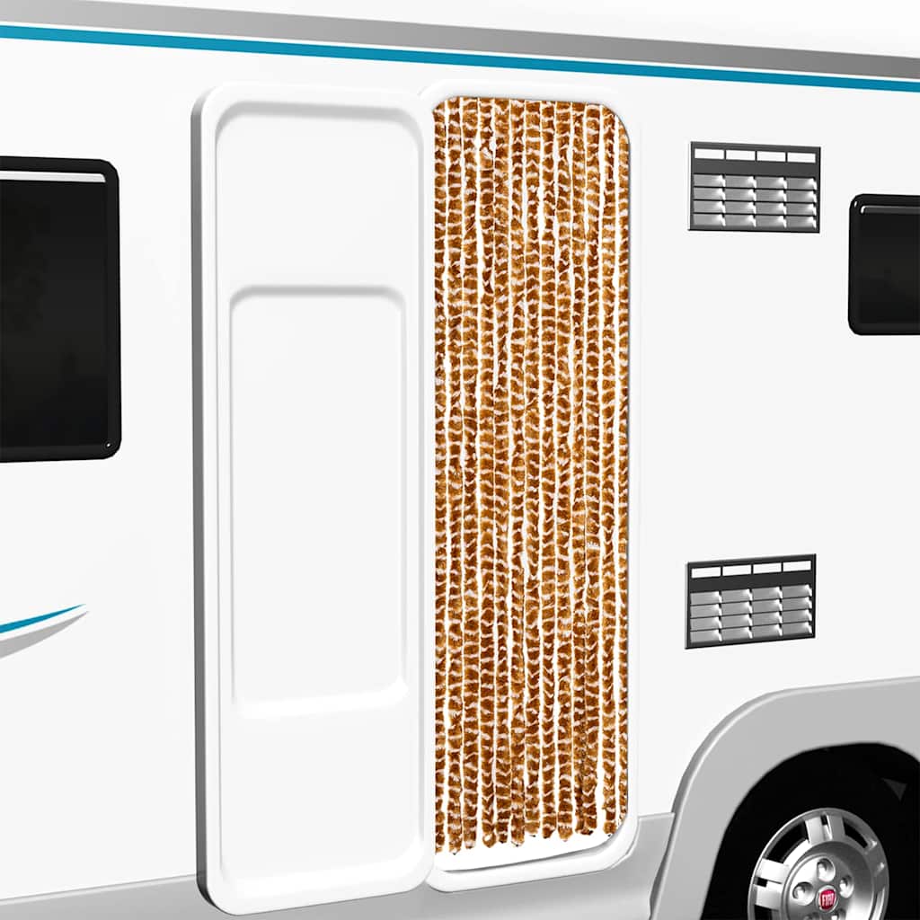 Fliegenvorhang Ocker und Weiß 56x200 cm Chenille