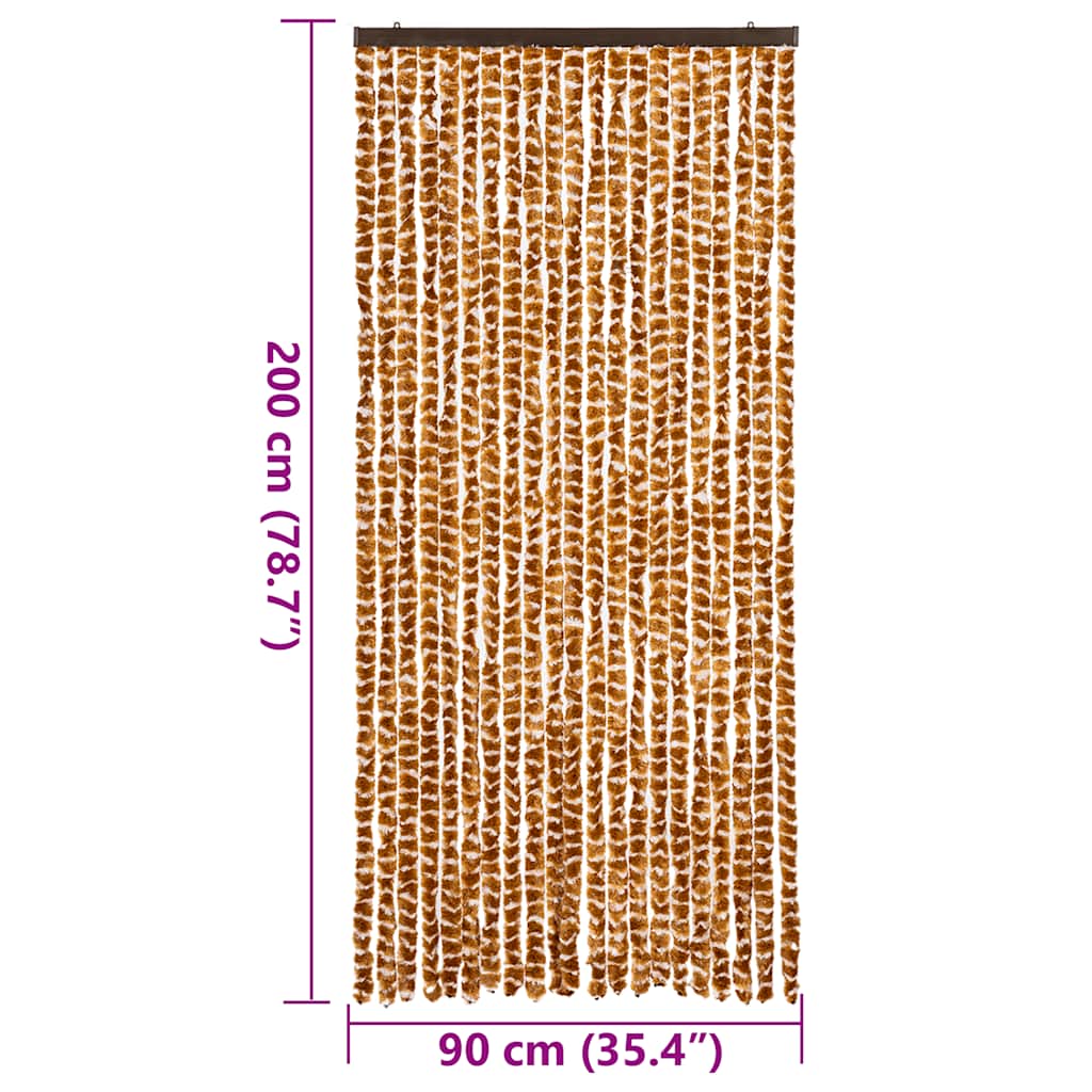 Fliegenvorhang Ocker und Weiß 90x200 cm Chenille
