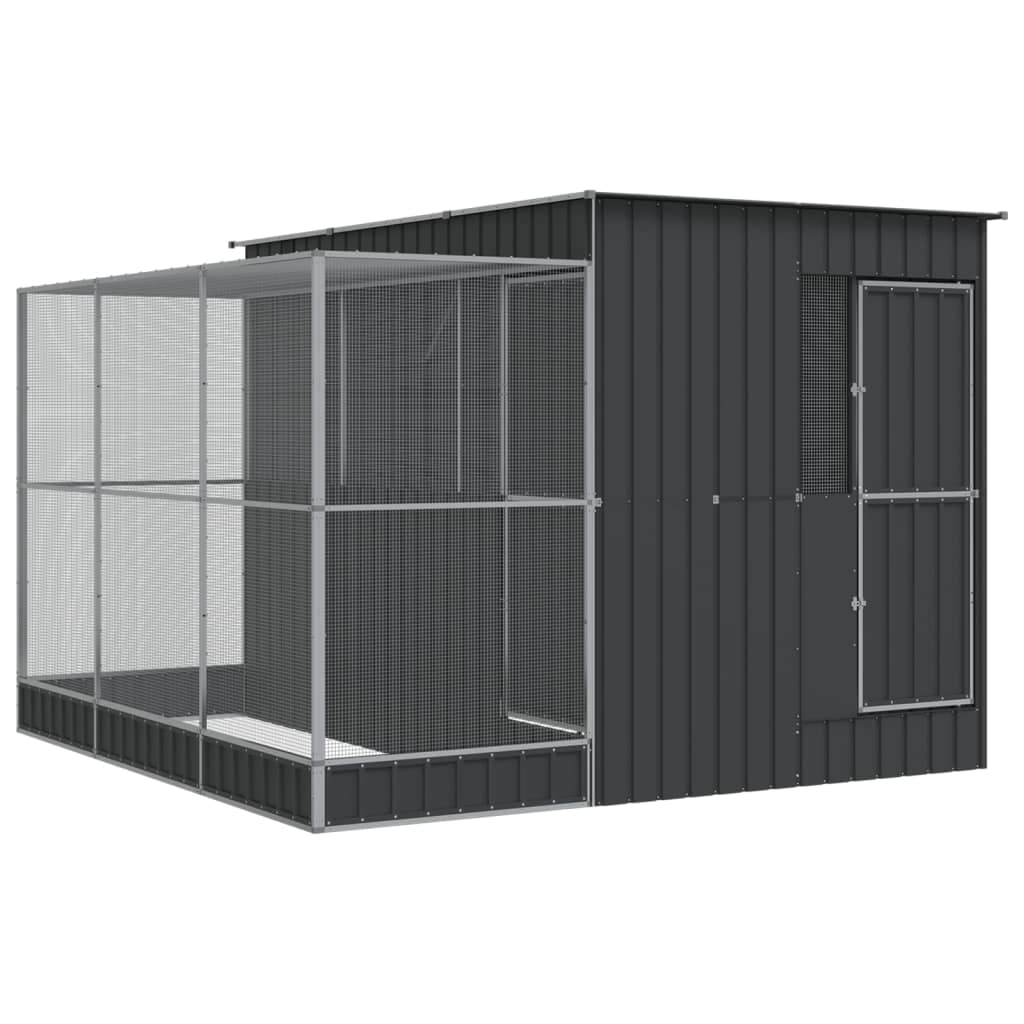 Voliere mit Erweiterung Silber 290 x 303 x 216 cm Stahl