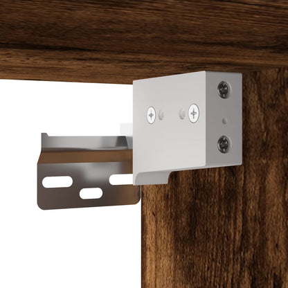 8-tlg. Wohnwand mit LED-Beleuchtung Räuchereiche Holzwerkstoff