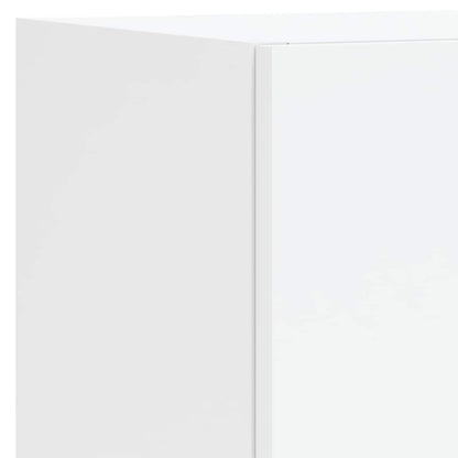 4-tlg. Wohnwand mit LED-Beleuchtung Weiß Holzwerkstoff