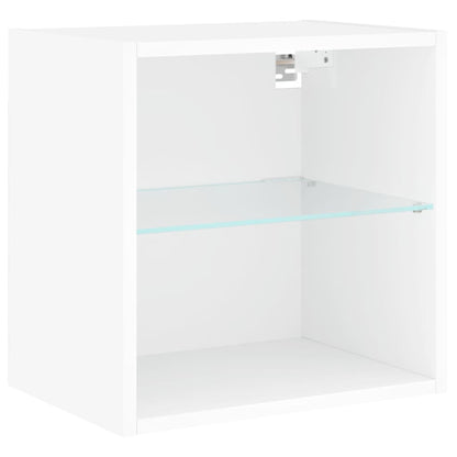 5-tlg. Wohnwand mit LED-Beleuchtung Weiß Holzwerkstoff