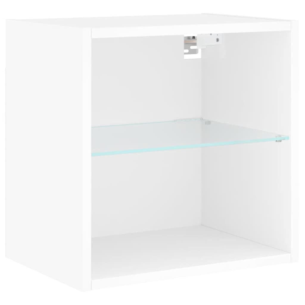 5-tlg. Wohnwand mit LED-Beleuchtung Weiß Holzwerkstoff