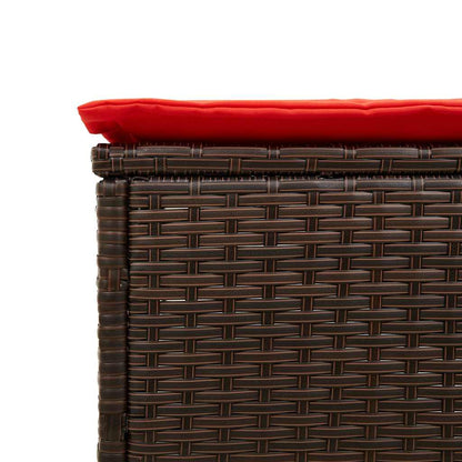 Sonnenliege mit Kissen Braun Poly Rattan